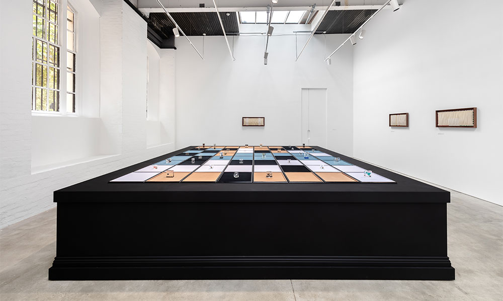 2. Tanoa Sasraku Morale Patch installation view Institute of Contemporary Arts London 2025 26. Image Jack Elliot Edwards courtesy the artist and Vardaxoglou Gallery London.